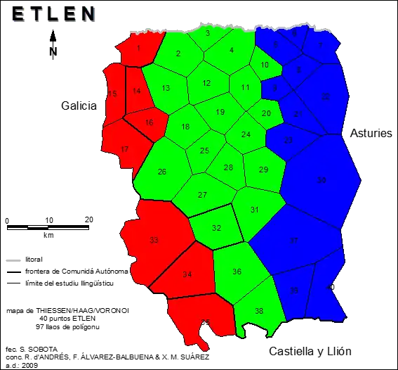 Uno de los mapas dialectométricos del ETLEN