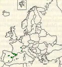 Distribución de G. isabellae en Europa occidental