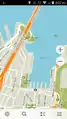 Software libre de navegación para vehículos Maps.me ejecutándose en un teléfono móvil con Android. La fuente principal de cartografía de este proyecto proviene de OpenStreetMap.