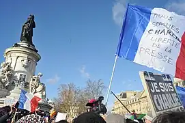 Plaza de la República, en París,11 de enero de 2015.