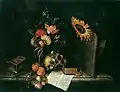 Vanitas y naturaleza muerta con girasol, 1670 - 1680