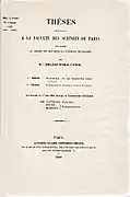 Tesis de Marie Curie: Recherches sur les substances radioactives 1903.