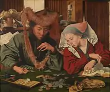 El cambista y su mujer, de Marinus van Reymerswale, 1539.