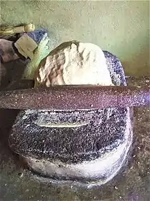 Masa de maíz molida en metate