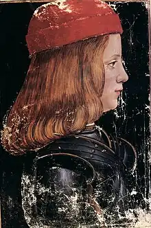 Maximiliano Sforza (1493-1530), hijo de Ludovico Sforza y Beatriz de Este.