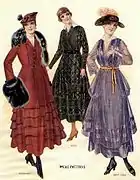 c. Modelos en un catálogo de moda femenina de 1916.