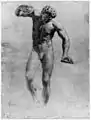 Estudio de la escultura antigua Fauno danzante, 53 x 39.8 cm, ca. 1778.