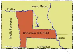 La Mesilla, sección de Chihuahua en 1853.