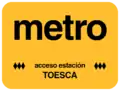 Letrero utilizado en los accesos a la estación hasta 1997.