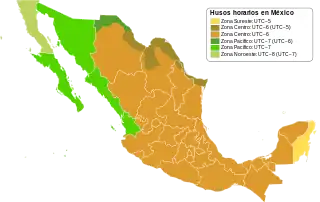 Zonas horarias de México