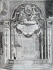 Dibujo del interior de la iglesia