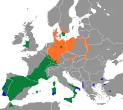 Verde: Todo el año Azul: Invierno Naranja: Estival