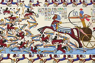 Amosis I atacando a los hicsos (siglo XVI a. C.)