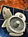 Molcajete en forma de tortuga adquirido en Oaxtepec, Estado de Morelos, México (Colección Salazar)