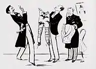 Caricatura de un caballero preocupado por la moda, de 1903.