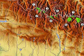 Ubicación de los glaciares del Pirineo Aragonés