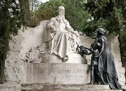 Monumento a Federico Rubio (1906), parque del Oeste, Madrid.
