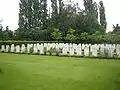 Cementerio militar de Moorseele Military Cemetery de la Gran Guerra en Moorsele, Bélgica