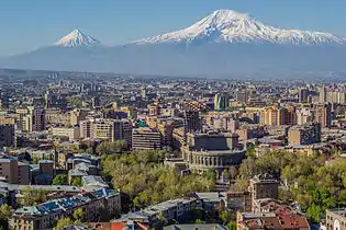 Ereván, la capital y centro financiero de Armenia.