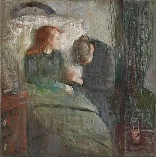 Edvard Munch: La niña enferma (1885-86, Galería Nacional de Noruega, Oslo.