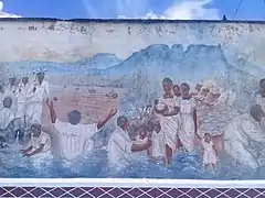 Mural "Cultura Huasteca" en Pachuca.