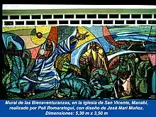 Mural de las Bienaventuranzas, en la iglesia de San Vicente, Manabí,