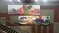 Mural realizado por niños del sename y Francisco Jaume en 2014 metro Ciudad del Niño