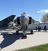 Avión de combate de origen ruso MiG-23 "Flogger".