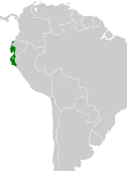 Distribución geográfica del fiofío del Pacífico.