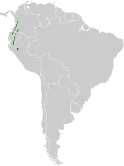 Distribución geográfica del mosquero crestinaranja.