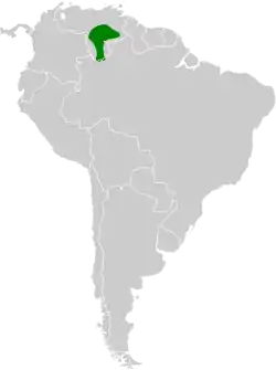 Distribución geográfica del hormiguero del Caura.