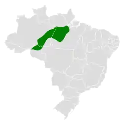 Distribución geográfica del hormiguero del Tapajós.