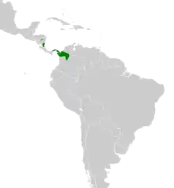 Distribución geográfica del hormiguero alifranjeado norteño.