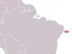 Distribución geográfica del hormiguerito de Alagoas.