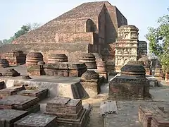 Las ruinas de la Nalanda Mahavihara en Nalanda.