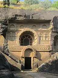 Fachada Chaitya en las cuevas de Nasik
