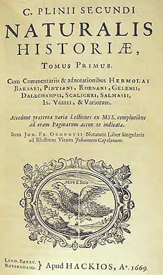 Edición moderna de Naturalis Historia, de Plinio el Viejo.