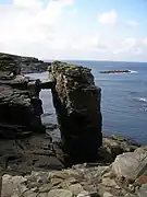 Ejemplo de stack en  formación, Yesnaby, Mainland Orkney