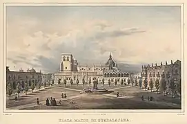 Pintura de la Plaza Mayor en 1836.