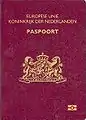 Cubierta de pasaporte biométrico neerlandés cuando emitió en 2006.