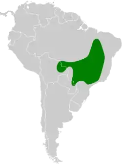 Distribución geográfica de la tangara bandeada.