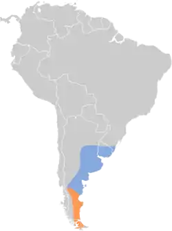 Distribución geográfica de la monjita chocolate.