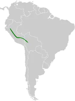 Distribución geográfica del mosquero pechiocre.