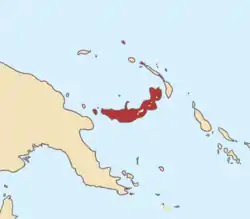 Distribución en Papúa Nueva Guinea.