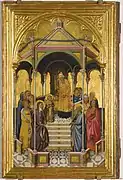 La tabla correspondiente a la Presentación de la Storie della Vergine de Niccolo di Buanaccorso, ca. 1380.