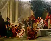 Alcestis implorando a Apolo en su Templo, por la salud de Admete, su esposo, Salón de 1777.