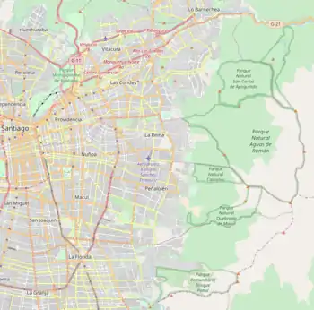 Parques en la precordillera de Santiago: San Carlos de Apoquindo, Aguas de Ramón, Contalao, Quebrada de Macul, Comunitario Bosque Panul.