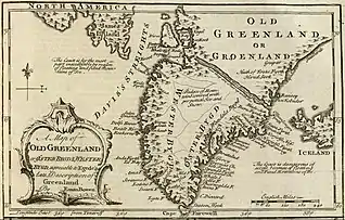 (1747) Mapa sobre la base de las descripciones de Egede