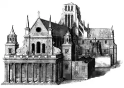 Fachada oeste, nave y transeptos, antigua catedral de san Pablo, rediseñada por Jones