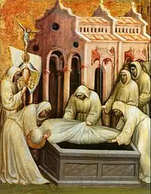 Enterrar a los muertos, de la serie Las obras de misericordia, de Olivuccio di Ciccarello.